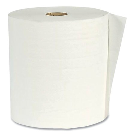 AMERICAN PAPER CONVERTING Hardwound Paper Towels, 1 Ply, Continuous Roll Sheets, 800 ft, White, 6 PK W8016-6